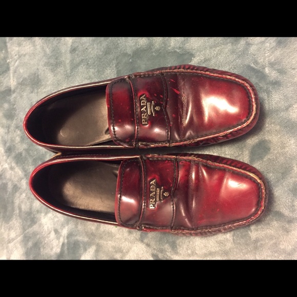 red prada loafers